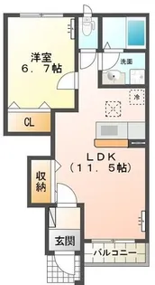 ライムフェルト【1階】の間取り