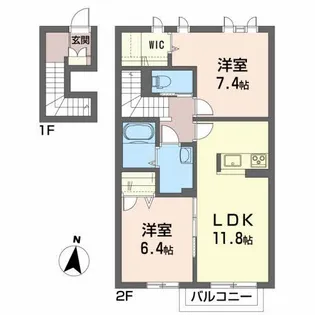 シャーメゾンオークパーク【2階】の間取り