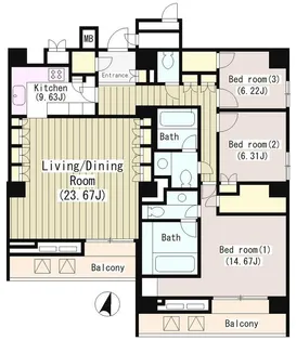 南青山ガーデンコート【7階】の間取り
