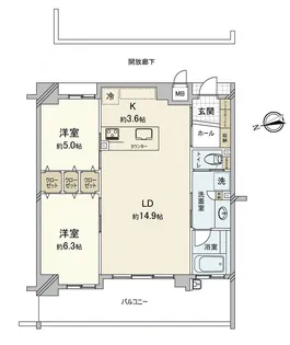 アルファステイツ西川原【8階】の間取り