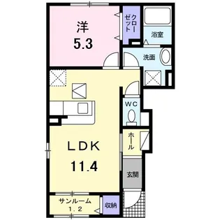 ソレアードIII【1階】の間取り