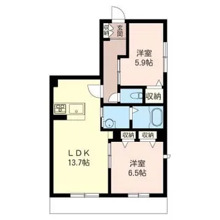 グリナージュ菊名【1階】の間取り