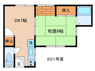 和庄登町アパート 201【2階】の間取り