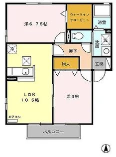 サニーウェルB【1階】の間取り