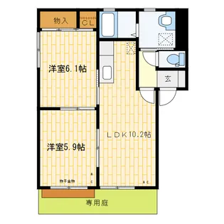 グリーン岡D【1階】の間取り
