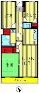 四ツ木パーク・ホームズ【14階】の間取り