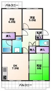 ガーデンハイツ滝山B【2階】の間取り