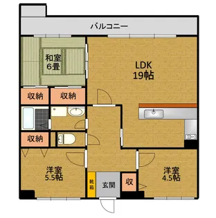 フラワーマンション新町III【4階】の間取り