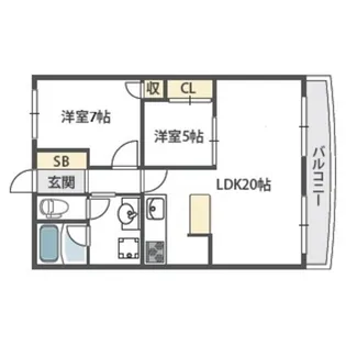 アパルトマン北千里【4階】の間取り
