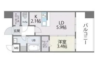 トラストレジデンス博多駅南【14階】の間取り