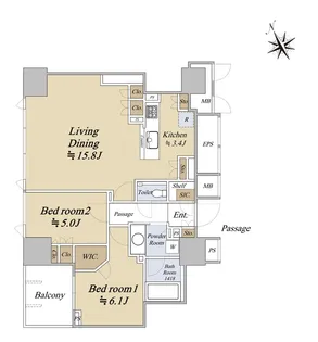 東京ベイシティタワー【8階】の間取り