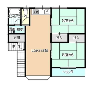 ハートフル下ノ前【2階】の間取り