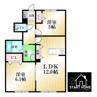 プロヌーブ中島田【1階】の間取り