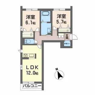 ベレオ コンフォート【1階】の間取り