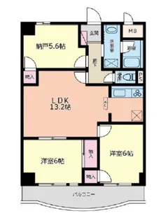 プリムヴェール西堀【3階】の間取り