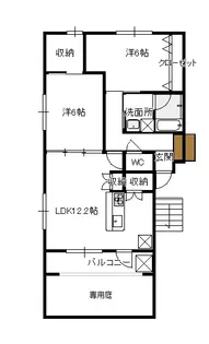 K・フィールドA棟【1階】の間取り