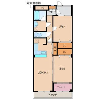さくらいマンション青島B【2階】の間取り