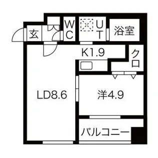 クラリス豊平3・9【10階】の間取り