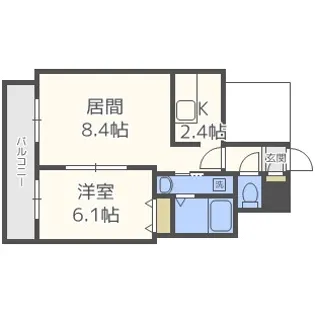 blanc et noir【1階】の間取り