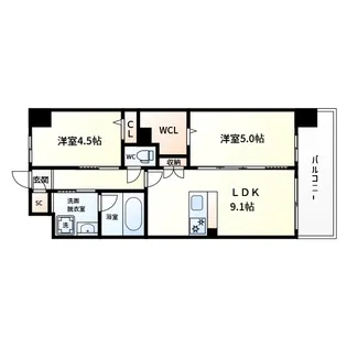 スプランディッド大阪ベイサイドDUE【7階】の間取り