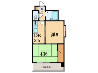 サンシャイン中道【6階】の間取り