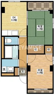 テラス明【3階】の間取り