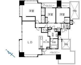 ハウスバーンフリート西蟹屋【10階】の間取り