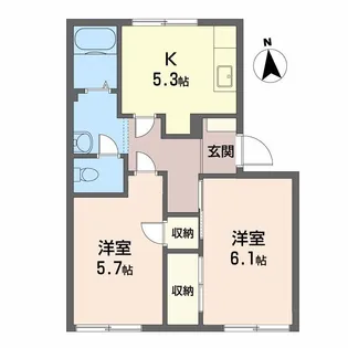 SQUARE VIE (スクエア ヴィ) B【1階】の間取り