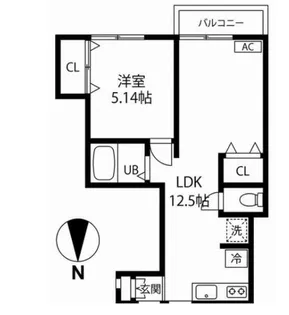 ハイム一本松【1階】の間取り