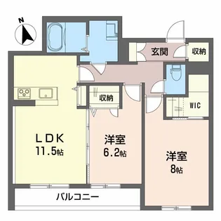 シャーメゾン初月II B棟【2階】の間取り