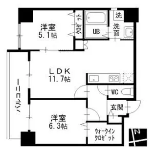 プライムコート【6階】の間取り