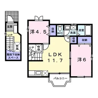 ハッピーエストK【2階】の間取り