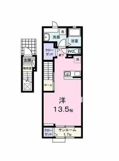 トゥルーバスティアン【2階】の間取り