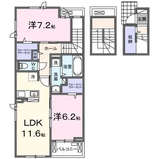 フローラリア橘I【3階】の間取り