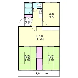 沼津原団地 2号棟【5階】の間取り