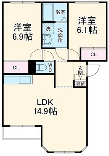 サニーパティオ瑞穂【1階】の間取り