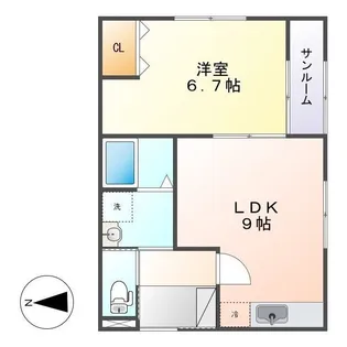 朱竹荘II【1階】の間取り