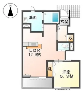 クレア花水木E【1階】の間取り