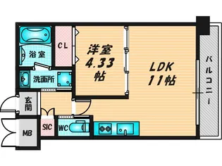 プレジオ荒本新町【2階】の間取り