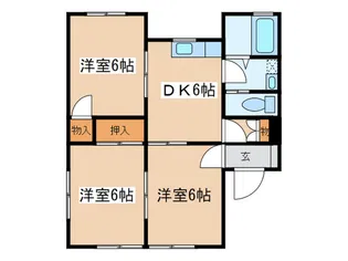 ハイツサンシャイン【1階】の間取り