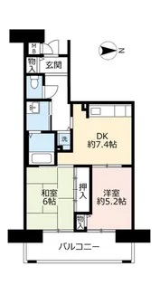 URルネシティ新在家南町【8階】の間取り