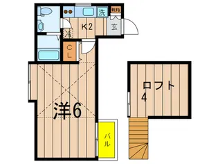 グランエッグス祐天寺B【2階】の間取り