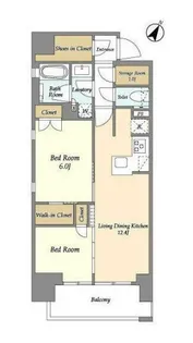 神奈川県横浜市中区弥生町3【マンション】の間取り