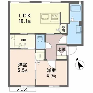 ラ・フロール浜寺【1階】の間取り