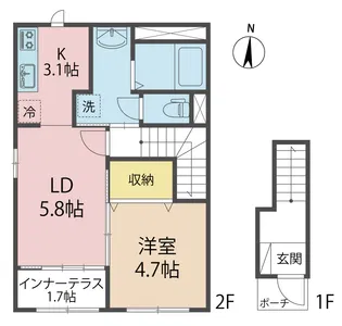 アイリス南大分II【2階】の間取り