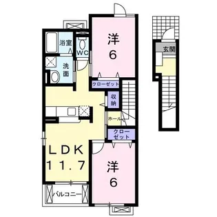 エイトホークス2番館【2階】の間取り