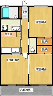 福島県郡山市長者2【アパート】の間取り