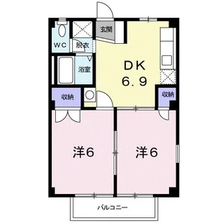 ファミールひまわり B【2階】の間取り