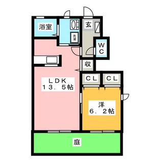 フルール・ブランシェC【1階】の間取り