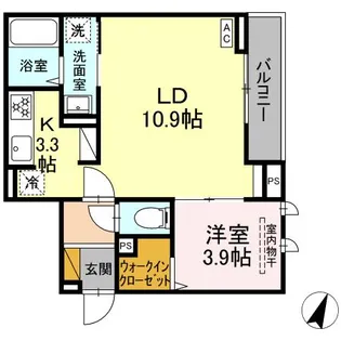 D-カヴェリ本千葉【2階】の間取り